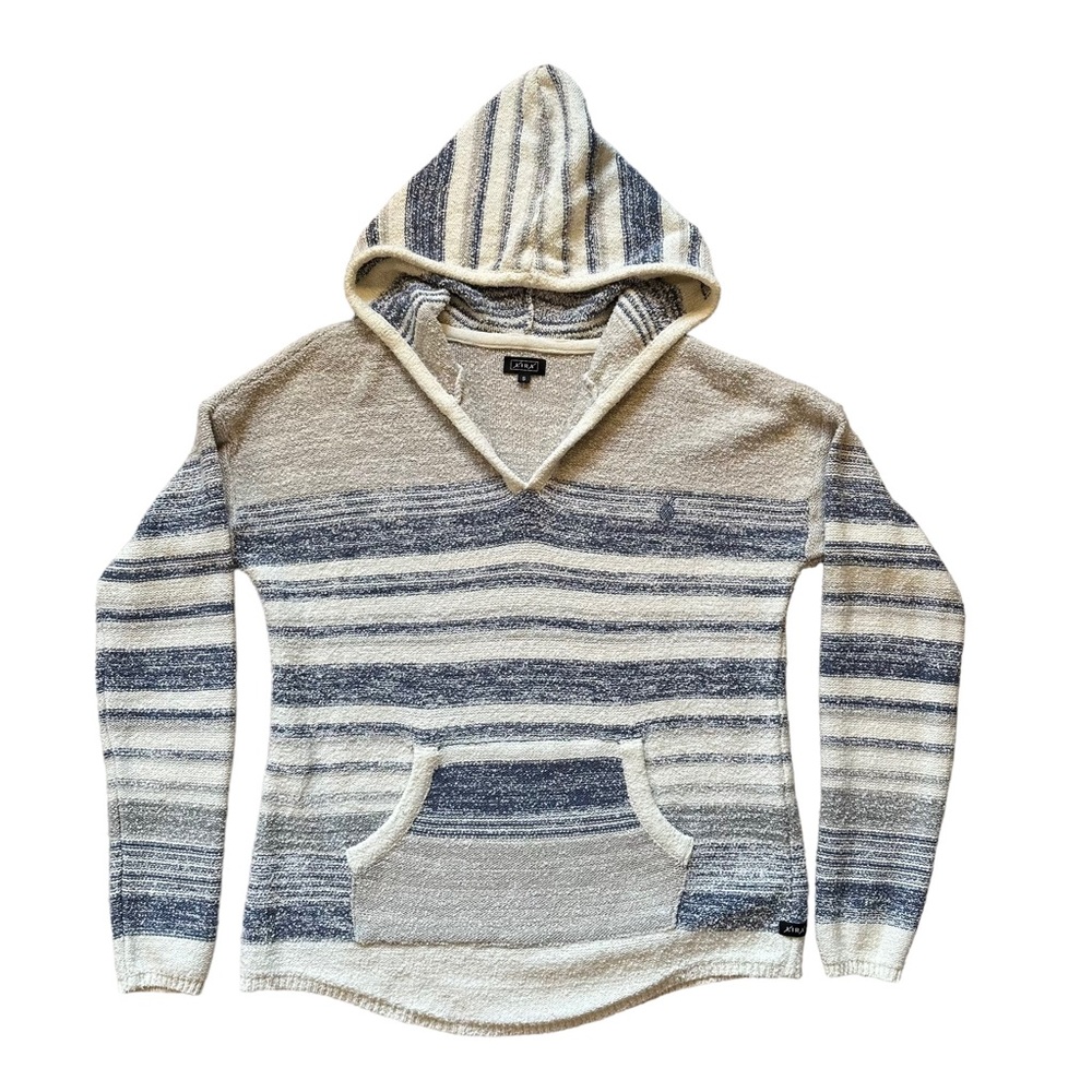 Lira Baja Pina Striped Coverup Beach Hoodie Size Small